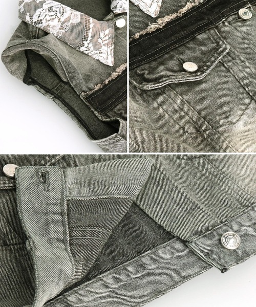 ANAP（アナップ）の「レースデニムクロップドベスト（ベスト・レディース・スミクロ・FREE）」の12枚目の写真