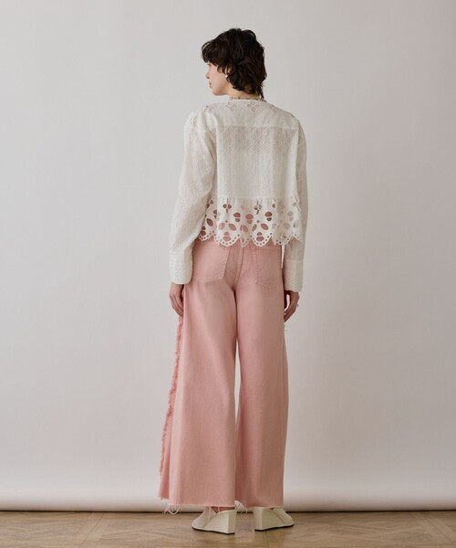 GRACE CONTINENTAL（グレースコンチネンタル）の「フリンジバギーパンツ（その他パンツ・レディース・チャコールグレー/ベージュ/ピンク・36/38）」の9枚目の写真