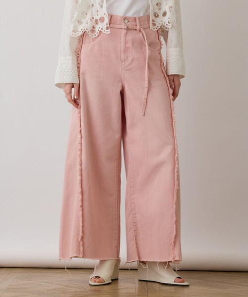 GRACE CONTINENTAL（グレースコンチネンタル）の「フリンジバギーパンツ（その他パンツ・レディース・チャコールグレー/ベージュ/ピンク・36/38）」の11枚目の写真