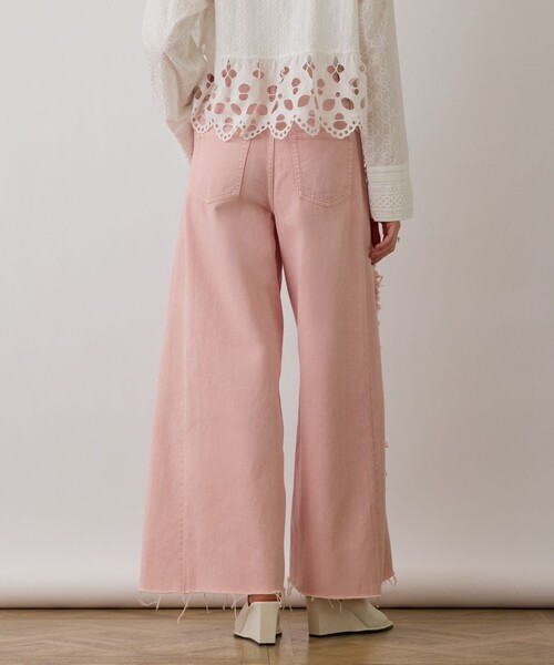 GRACE CONTINENTAL（グレースコンチネンタル）の「フリンジバギーパンツ（その他パンツ・レディース・チャコールグレー/ベージュ/ピンク・36/38）」の13枚目の写真