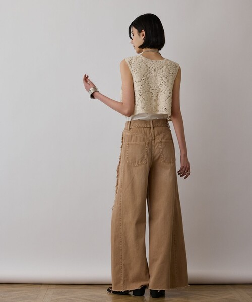 GRACE CONTINENTAL（グレースコンチネンタル）の「フリンジバギーパンツ（その他パンツ・レディース・チャコールグレー/ベージュ/ピンク・36/38）」の17枚目の写真