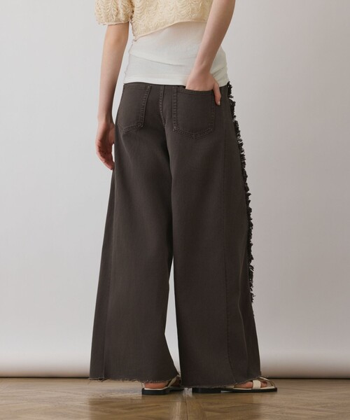 GRACE CONTINENTAL（グレースコンチネンタル）の「フリンジバギーパンツ（その他パンツ・レディース・チャコールグレー/ベージュ/ピンク・36/38）」の6枚目の写真