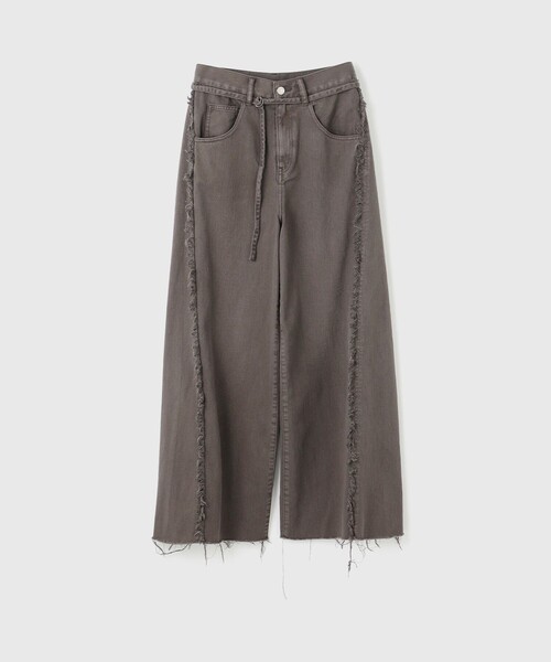 GRACE CONTINENTAL（グレースコンチネンタル）の「フリンジバギーパンツ（その他パンツ・レディース・チャコールグレー/ベージュ/ピンク・36/38）」の7枚目の写真