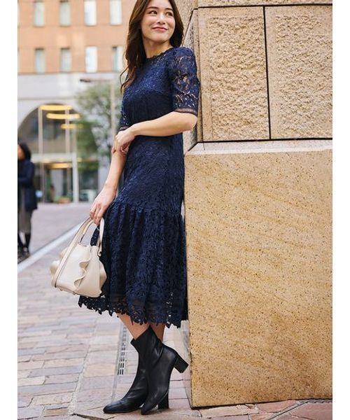 CELFORD（セルフォード）の「レースワンピース（ワンピース・レディース・ピンクベージュ/ブルー/ネイビー・38/36/34）」の9枚目の写真