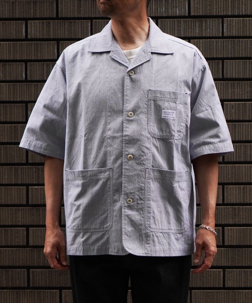 BROOKLYN OVERALL(ブルックリンオーバーオール)の「コードレーンワークシャツ(シャツ/ブラウス・メンズ・イエロー/ブルー/チャコールグレー・LARGE/MEDIUM)」の1枚目の写真