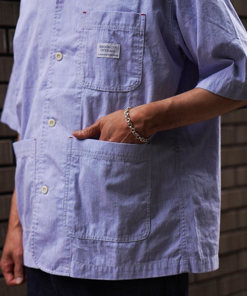 BROOKLYN OVERALL(ブルックリンオーバーオール)の「コードレーンワークシャツ(シャツ/ブラウス・メンズ・イエロー/ブルー/チャコールグレー・LARGE/MEDIUM)」の8枚目の写真