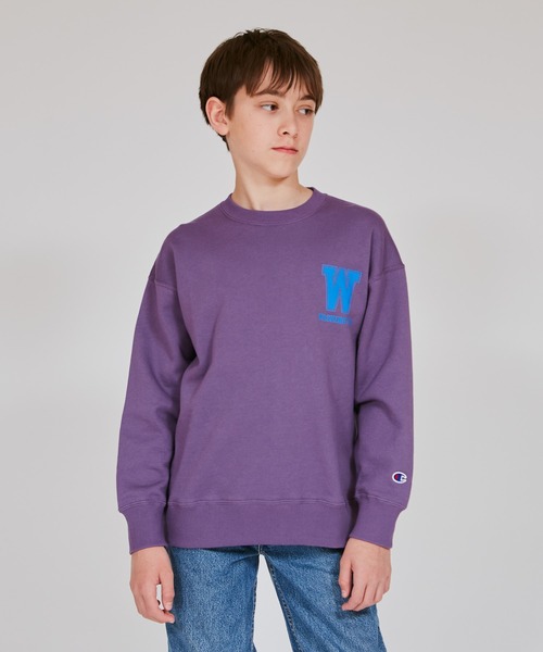 Champion(チャンピオン)の「【Champion/チャンピオン】キッズ クルーネックスウェットシャツ(スウェット・キッズ・ネイビー/オートミール/パープル系その他/ダークグリーン系・100/110/130/140/150/160/120)」の4枚目の写真