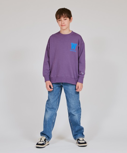 Champion(チャンピオン)の「【Champion/チャンピオン】キッズ クルーネックスウェットシャツ(スウェット・キッズ・ネイビー/オートミール/パープル系その他/ダークグリーン系・100/110/130/140/150/160/120)」の9枚目の写真