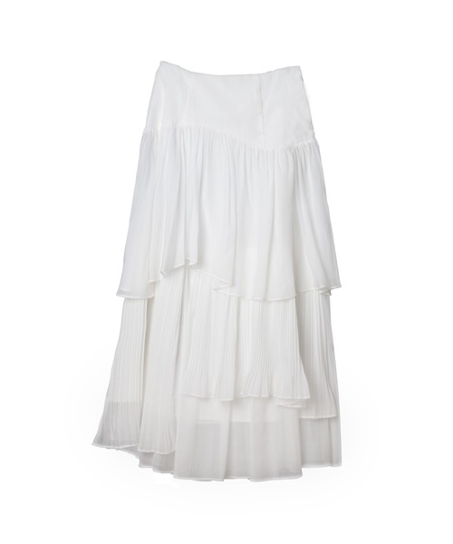 Sheer Pleated Tiered Skirt（スカート）｜Her lip to（ハー