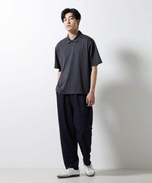 NANO universe(ナノユニバース)の「ポンチポロシャツ半袖(ポロシャツ・メンズ・ネイビー/モカ/スミクロ・M/L)」の7枚目の写真