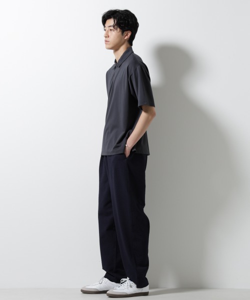 NANO universe(ナノユニバース)の「ポンチポロシャツ半袖(ポロシャツ・メンズ・ネイビー/モカ/スミクロ・M/L)」の8枚目の写真