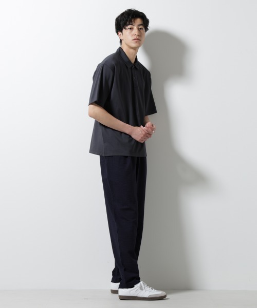 NANO universe(ナノユニバース)の「ポンチポロシャツ半袖(ポロシャツ・メンズ・ネイビー/モカ/スミクロ・M/L)」の9枚目の写真