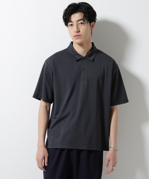 NANO universe(ナノユニバース)の「ポンチポロシャツ半袖(ポロシャツ・メンズ・ネイビー/モカ/スミクロ・M/L)」の4枚目の写真