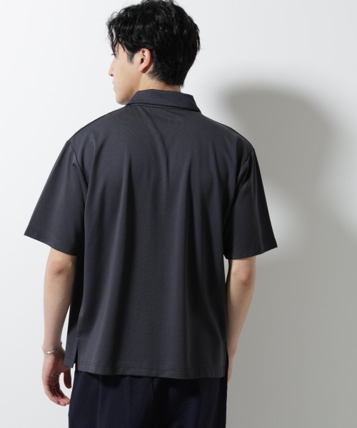 NANO universe(ナノユニバース)の「ポンチポロシャツ半袖(ポロシャツ・メンズ・ネイビー/モカ/スミクロ・M/L)」の6枚目の写真