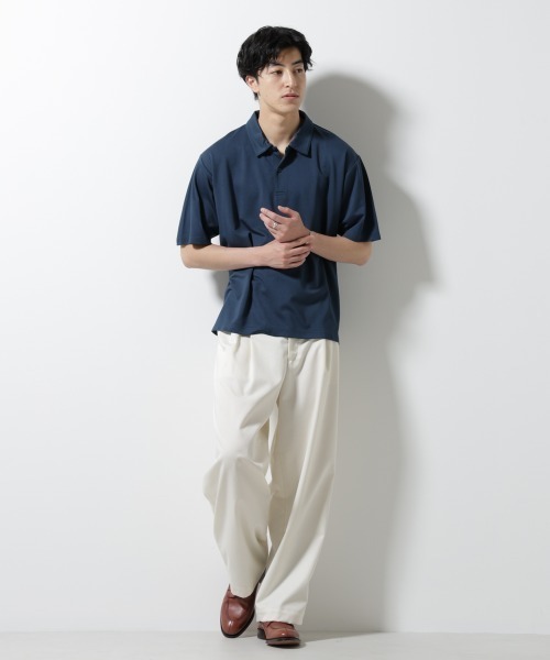 NANO universe(ナノユニバース)の「ポンチポロシャツ半袖(ポロシャツ・メンズ・ネイビー/モカ/スミクロ・M/L)」の20枚目の写真