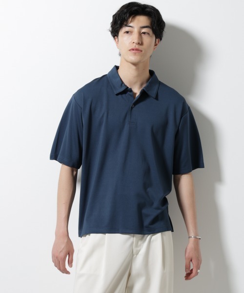 NANO universe(ナノユニバース)の「ポンチポロシャツ半袖(ポロシャツ・メンズ・ネイビー/モカ/スミクロ・M/L)」の16枚目の写真