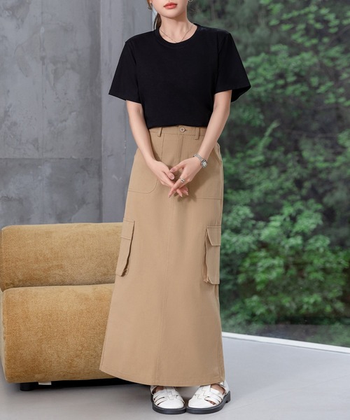 DAY CLOSET(デイ クローゼット)の「【接触冷感】きれいめ半袖クルーネックベーシックTシャツ レディース(Tシャツ/カットソー・レディース・ホワイト/グレー/ブラック・L/M)」の19枚目の写真