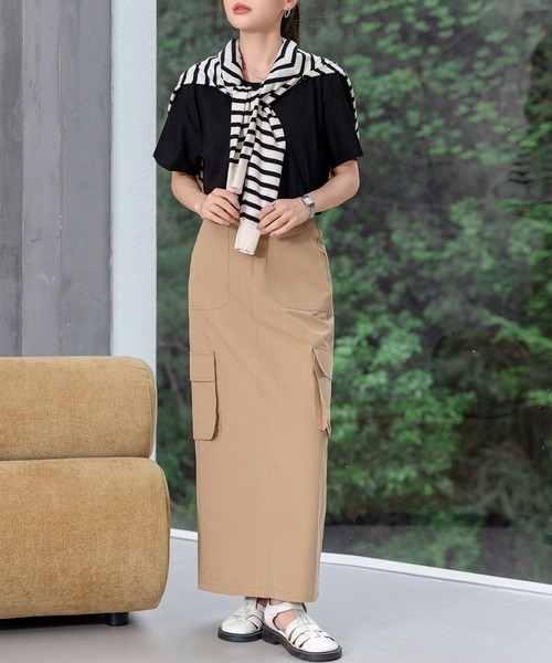 DAY CLOSET(デイ クローゼット)の「【接触冷感】きれいめ半袖クルーネックベーシックTシャツ レディース(Tシャツ/カットソー・レディース・ホワイト/グレー/ブラック・L/M)」の21枚目の写真