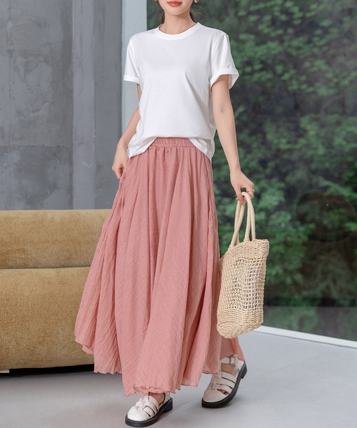 DAY CLOSET(デイ クローゼット)の「【接触冷感】きれいめ半袖クルーネックベーシックTシャツ レディース(Tシャツ/カットソー・レディース・ホワイト/グレー/ブラック・L/M)」の5枚目の写真