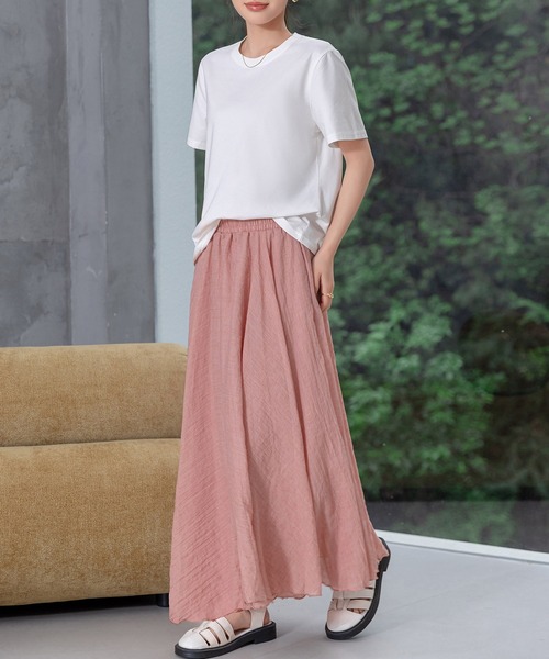 DAY CLOSET(デイ クローゼット)の「【接触冷感】きれいめ半袖クルーネックベーシックTシャツ レディース(Tシャツ/カットソー・レディース・ホワイト/グレー/ブラック・L/M)」の6枚目の写真