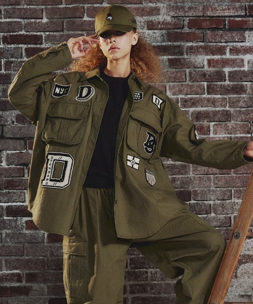 DOUBLE STANDARD CLOTHING(ダブルスタンダードクロージング)の「ミリタリーポプリン ジャケット(シャツ/ブラウス・レディース・ダークネイビー/カーキ・FREE)」の1枚目の写真