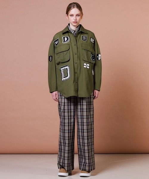 DOUBLE STANDARD CLOTHING(ダブルスタンダードクロージング)の「ミリタリーポプリン ジャケット(シャツ/ブラウス・レディース・ダークネイビー/カーキ・FREE)」の5枚目の写真