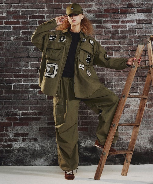 DOUBLE STANDARD CLOTHING(ダブルスタンダードクロージング)の「ミリタリーポプリン ジャケット(シャツ/ブラウス・レディース・ダークネイビー/カーキ・FREE)」の7枚目の写真