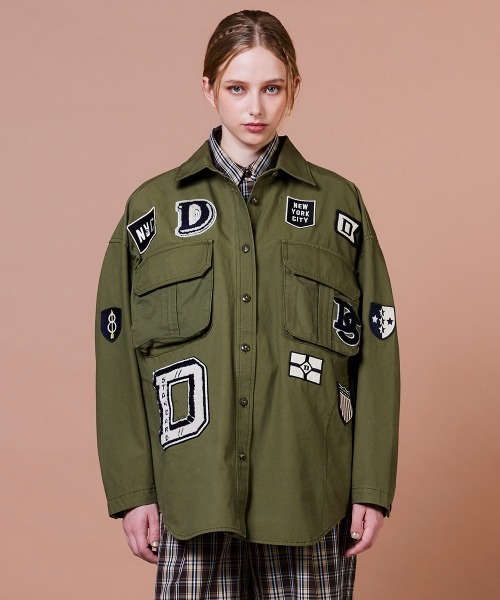 DOUBLE STANDARD CLOTHING(ダブルスタンダードクロージング)の「ミリタリーポプリン ジャケット(シャツ/ブラウス・レディース・ダークネイビー/カーキ・FREE)」の8枚目の写真