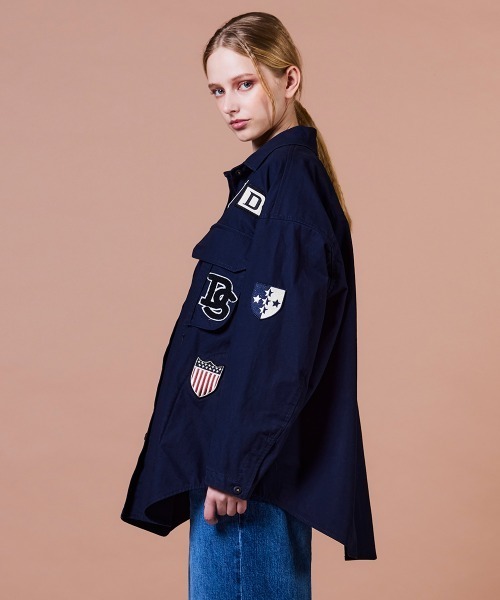 DOUBLE STANDARD CLOTHING(ダブルスタンダードクロージング)の「ミリタリーポプリン ジャケット(シャツ/ブラウス・レディース・ダークネイビー/カーキ・FREE)」の9枚目の写真