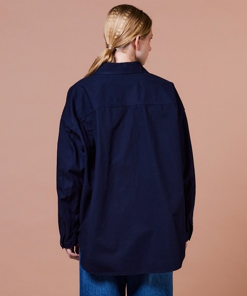 DOUBLE STANDARD CLOTHING(ダブルスタンダードクロージング)の「ミリタリーポプリン ジャケット(シャツ/ブラウス・レディース・ダークネイビー/カーキ・FREE)」の10枚目の写真