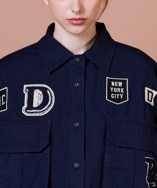 DOUBLE STANDARD CLOTHING(ダブルスタンダードクロージング)の「ミリタリーポプリン ジャケット(シャツ/ブラウス・レディース・ダークネイビー/カーキ・FREE)」の11枚目の写真