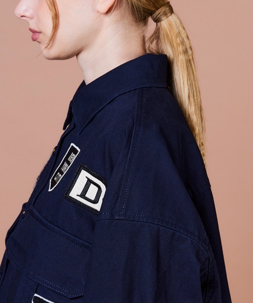 DOUBLE STANDARD CLOTHING(ダブルスタンダードクロージング)の「ミリタリーポプリン ジャケット(シャツ/ブラウス・レディース・ダークネイビー/カーキ・FREE)」の12枚目の写真
