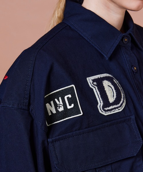 DOUBLE STANDARD CLOTHING(ダブルスタンダードクロージング)の「ミリタリーポプリン ジャケット(シャツ/ブラウス・レディース・ダークネイビー/カーキ・FREE)」の15枚目の写真