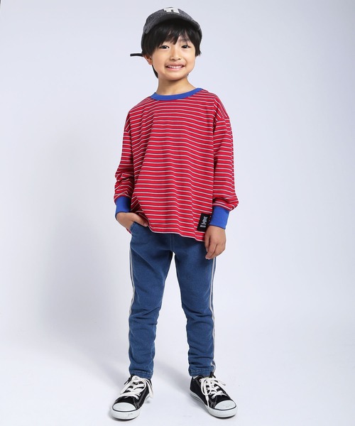 DILASH(ディラッシュ)の「デニム裏毛サイドラインパンツ(その他パンツ・キッズ・ブルー/ネイビー・140/130/120/110/100/90/80)」の11枚目の写真