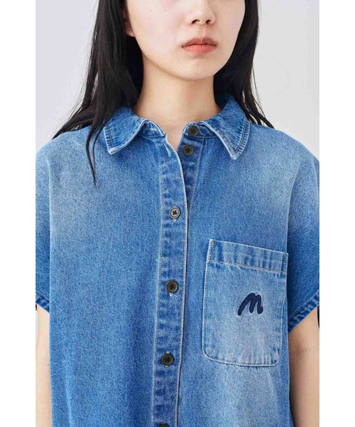 MEDE19F（メデジュウキュウ）の「ＭＥＤＥ１９Ｆ　ステッチ刺繍のあるオーバーサイズデニムシャツ〈ブルー〉（シャツ/ブラウス・レディース・ブルー・L/M/MP/3L）」の8枚目の写真