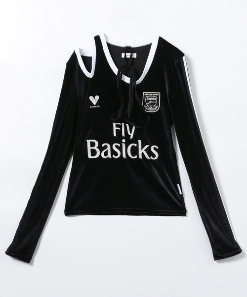 トップス Basicks FOOTBALL SHIRT M BASICKS/ベイシックス Micro Cut-out Football Shirt / S3.5