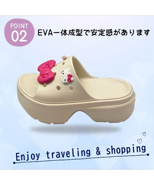 VIBGYOR（ヴィブジョー）の「【Sanrio】[SA1134]サンリオキャラクターズBIGリボン付き厚底ヒールサンダル(MA)（サンダル・レディース・パープル/ピンク/ホワイト/ブラック・L/M）」の22枚目の写真