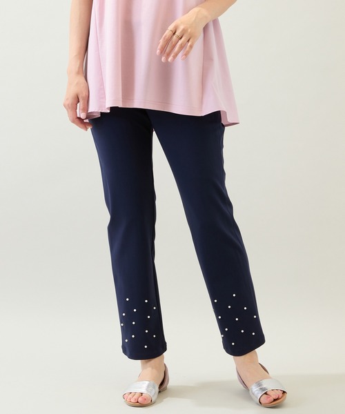 Rose Tiara(ローズティアラ)の「【定番人気/手洗いOK】パール調スタッズレギンスパンツ(その他パンツ・レディース・ネイビー/ブラック・40/42/46)」の7枚目の写真