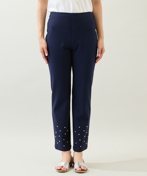 Rose Tiara(ローズティアラ)の「【定番人気/手洗いOK】パール調スタッズレギンスパンツ(その他パンツ・レディース・ネイビー/ブラック・40/42/46)」の9枚目の写真