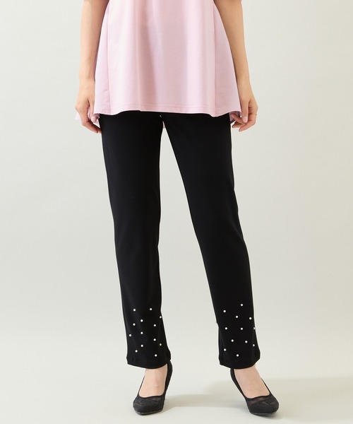 Rose Tiara(ローズティアラ)の「【定番人気/手洗いOK】パール調スタッズレギンスパンツ(その他パンツ・レディース・ネイビー/ブラック・40/42/46)」の4枚目の写真