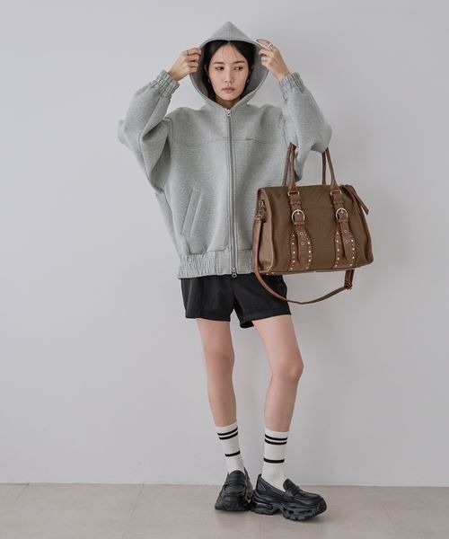 JEANASIS（ジーナシス）の「アンティークスタッズトート/576824（トートバッグ・レディース・ブラック/カーキ系/ブラウン・FREE）」の13枚目の写真