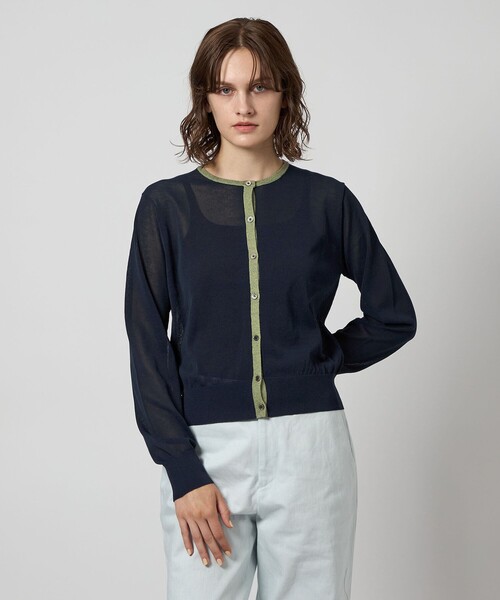 Steven Alan（スティーブンアラン）の「＜Steven Alan＞リンガー カーディガン（カーディガン/ボレロ・レディース・ブラック/ネイビー/グレー・FREE）」の3枚目の写真