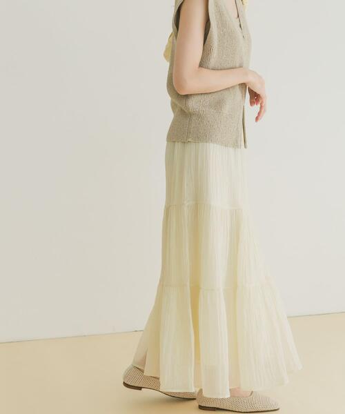 ITEMS URBANRESEARCH(アイテムズ アーバンリサーチ)の「スパンコールベスト×スカートセット(ベスト・レディース・ベージュ/ブラック・FREE)」の4枚目の写真