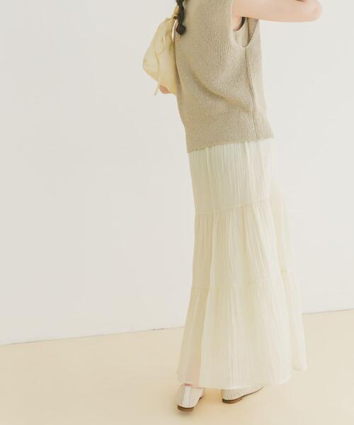 ITEMS URBANRESEARCH(アイテムズ アーバンリサーチ)の「スパンコールベスト×スカートセット(ベスト・レディース・ベージュ/ブラック・FREE)」の5枚目の写真