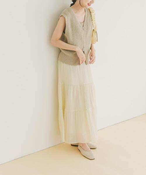 ITEMS URBANRESEARCH(アイテムズ アーバンリサーチ)の「スパンコールベスト×スカートセット(ベスト・レディース・ベージュ/ブラック・FREE)」の7枚目の写真