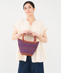 WOVEN チェック柄 かごバッグ パープル系その他 72c9b4e77bd00d27c09ee6c468b505