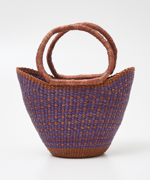 collex（コレックス）の「ニャリガバスケット ニケチェック S ライラック（かごバッグ・レディース・ライラック・S）」の4枚目の写真