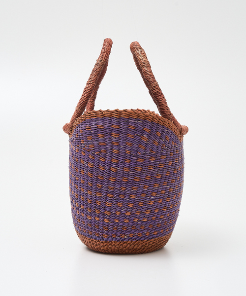 collex（コレックス）の「ニャリガバスケット ニケチェック S ライラック（かごバッグ・レディース・ライラック・S）」の3枚目の写真