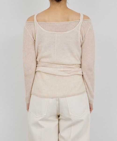 GALLARDAGALANTE（ガリャルダガランテ）の「【アンサンブル対応】カシュクールニット（ニット/セーター・レディース・チャコールグレー/ベージュ・FREE）」の18枚目の写真