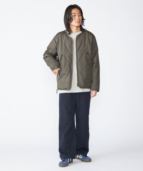 WILDTHINGS / ダウンジャケット/XL/ナイロン/グレー/無地/WT22419SN-DI SHIPS別注】WILDTHINGS×TAION: ダウン カーディガン（ダウンジャケット